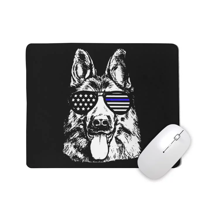 K9 Police Thin Blue Line German Shepherd Patriotic Mousepad