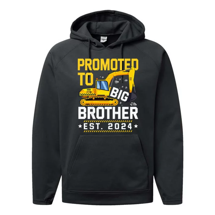 Kids Promoted To Big Bro 2024 Leveled Up To Big Brother 2024 Kids Performance Fleece Hoodie