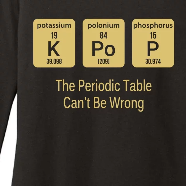 Kpop Periodic Table Seoul Hallyu Funny Korean Fashion Gayo Gift Womens CVC Long Sleeve Shirt