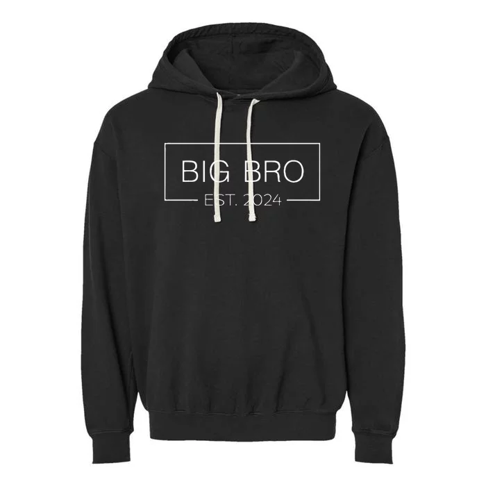 Kids Promoted To Big Brother Leveled Up To Big Bro Est 24 Garment-Dyed Fleece Hoodie