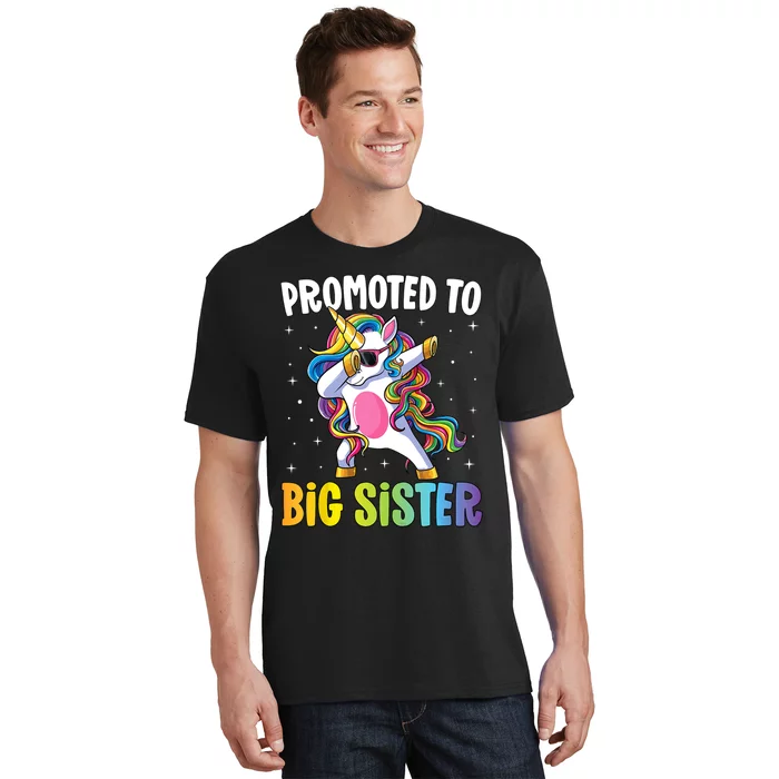 Kids Promoted To Big Sister Dabbing Unicorn Older Sister T-Shirt