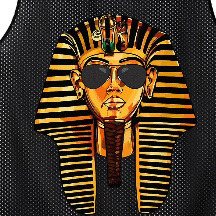 King Pharaoh Tutankhamun Sunglasses King Tut Sunglasses Mesh Reversible Basketball Jersey Tank