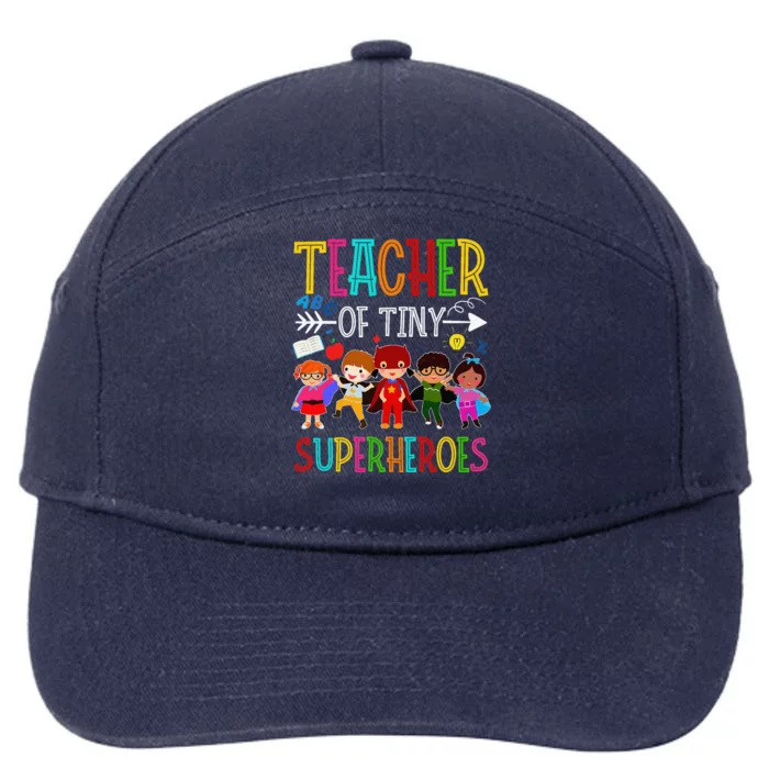 Kindergarten Prek Teacher Of Tiny Superheroes Back To School 7-Panel Snapback Hat