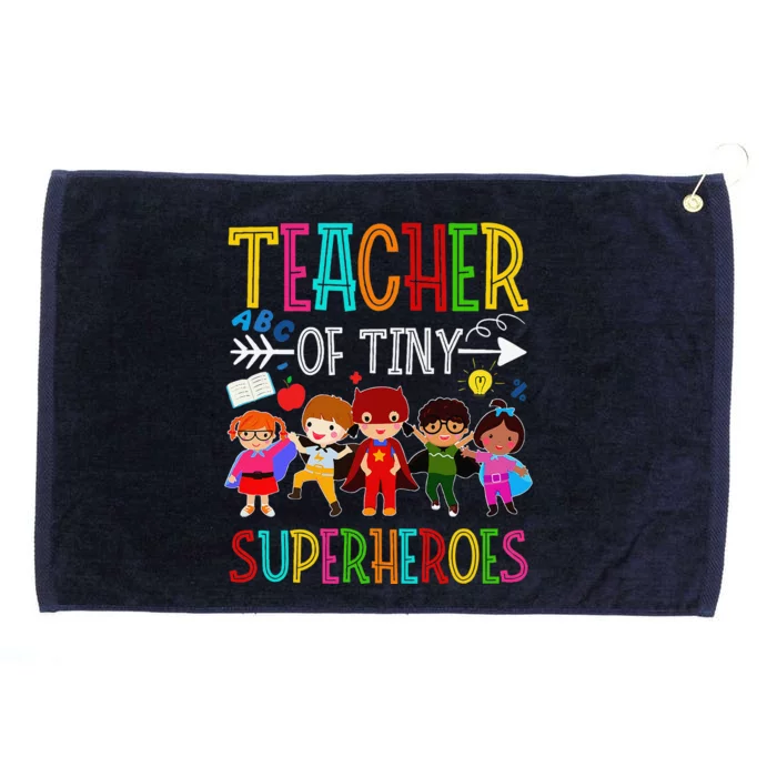 Kindergarten Prek Teacher Of Tiny Superheroes Back To School Grommeted Golf Towel