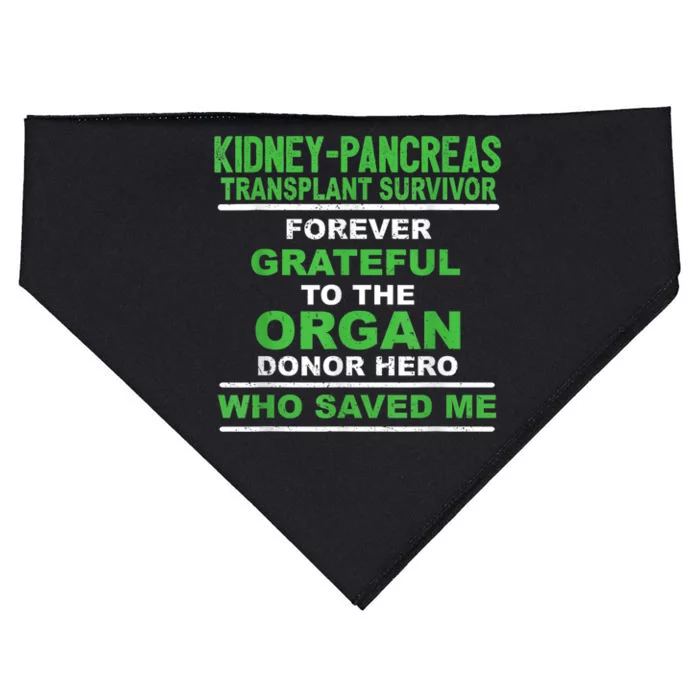 Kidney Pancreas Transplant Survivor Forever Grateful USA-Made Doggie Bandana