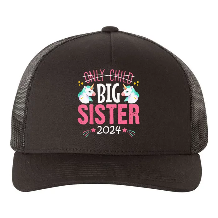 Kids Promoted To Big Sister Est 2024 Unicorn Yupoong Adult 5-Panel Trucker Hat