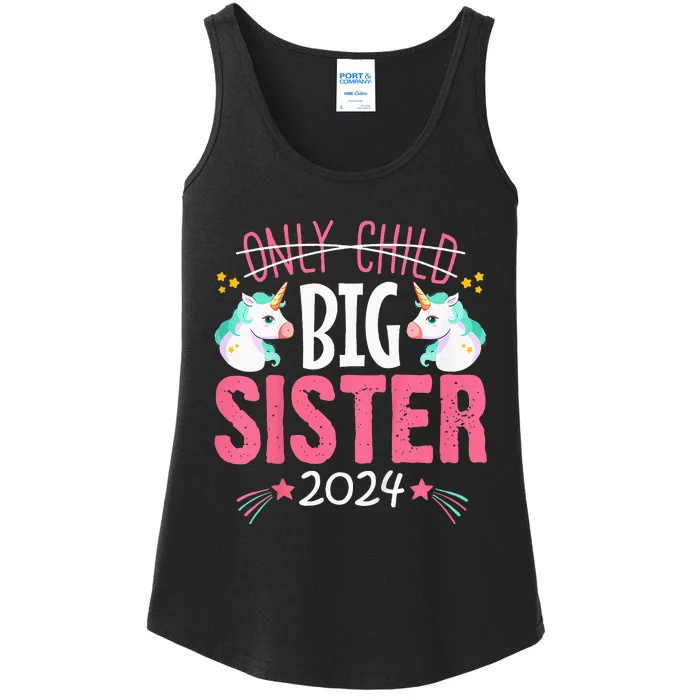 Kids Promoted To Big Sister Est 2024 Unicorn Ladies Essential Tank