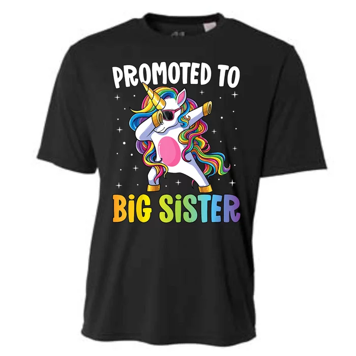 Kids Promoted To Big Sister Dabbing Unicorn Older Sister Cooling Performance Crew T-Shirt