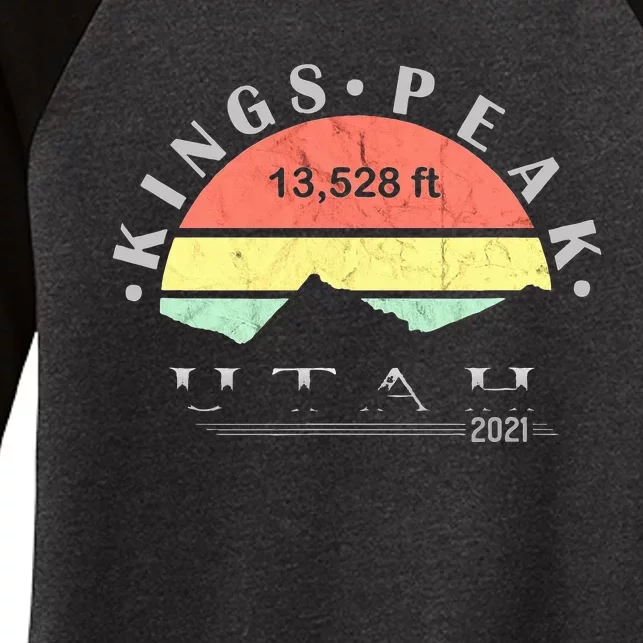 Kings Peak Utah Women's Tri-Blend 3/4-Sleeve Raglan Shirt