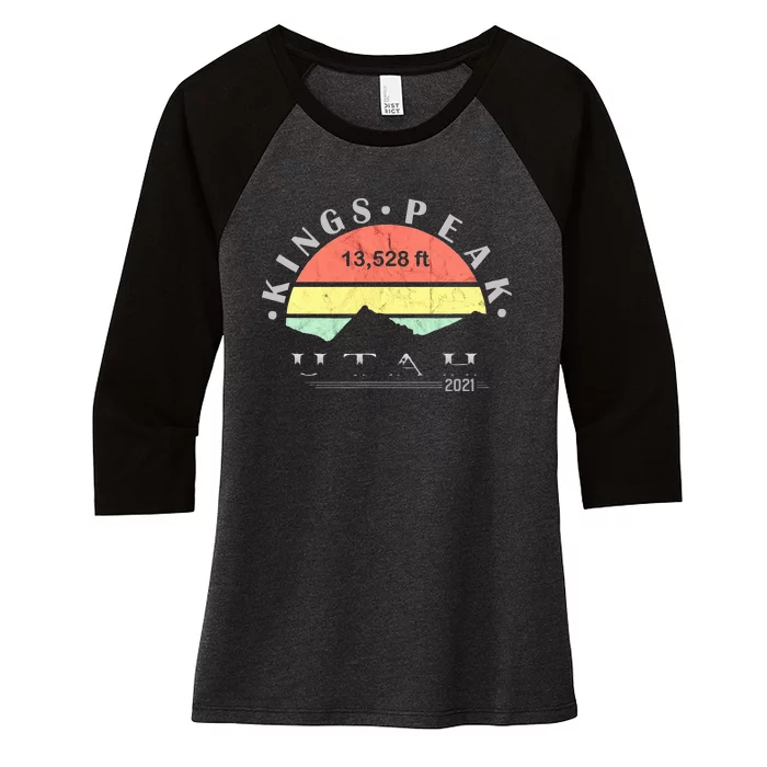 Kings Peak Utah Women's Tri-Blend 3/4-Sleeve Raglan Shirt