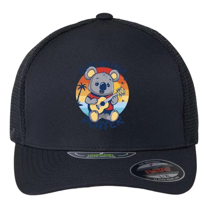 Koala Playing Ukulele Flexfit Unipanel Trucker Cap