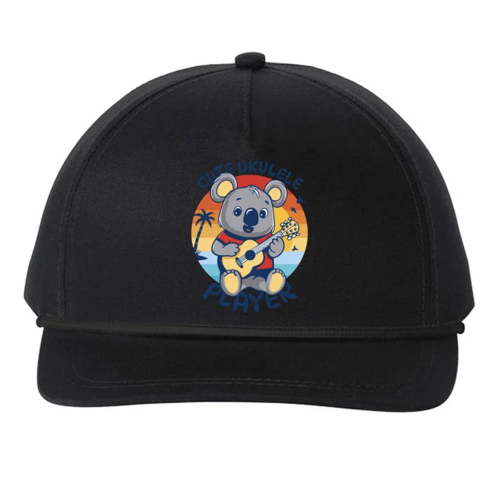 Koala Playing Ukulele Snapback Five-Panel Rope Hat