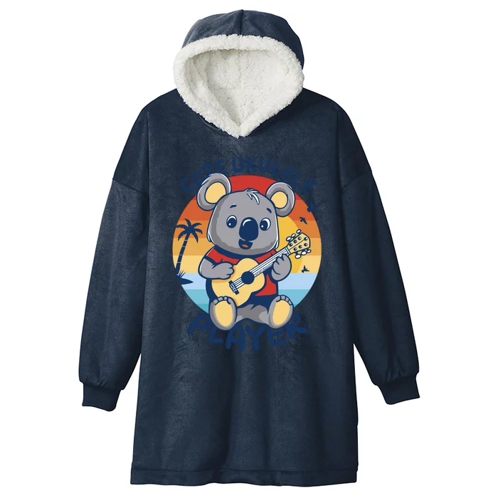 Koala Playing Ukulele Hooded Wearable Blanket