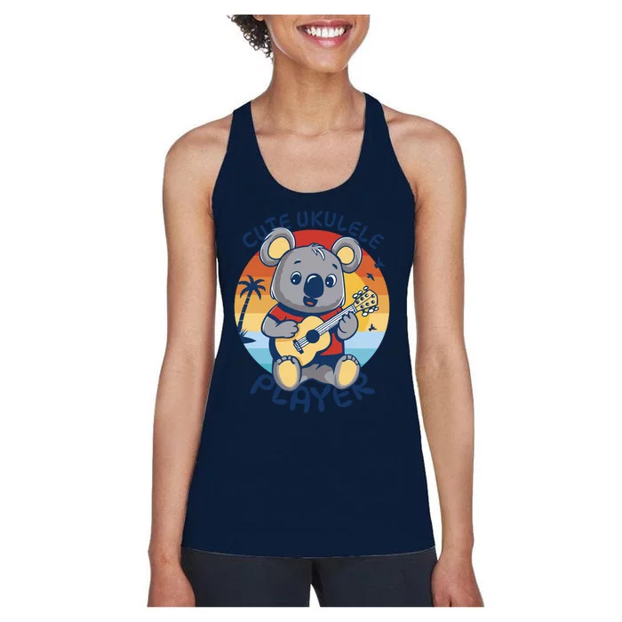 Koala Playing Ukulele Women's Racerback Tank