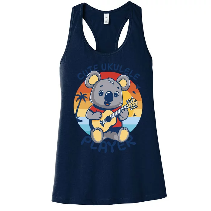 Koala Playing Ukulele Women's Racerback Tank