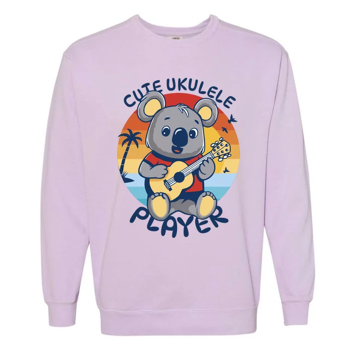 Koala Playing Ukulele Garment-Dyed Sweatshirt