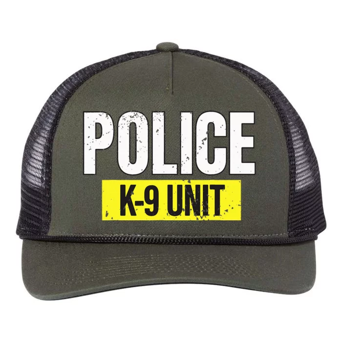 K9 Police Unit Dog Canine Officer Retro Rope Trucker Hat Cap