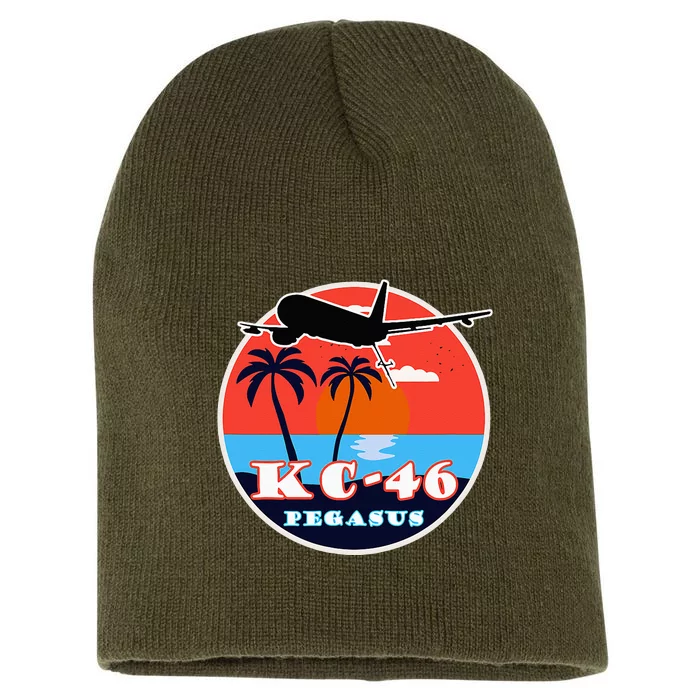 KC46 Pegasus Vintage Tropical Sunset Air Refueling Short Acrylic Beanie