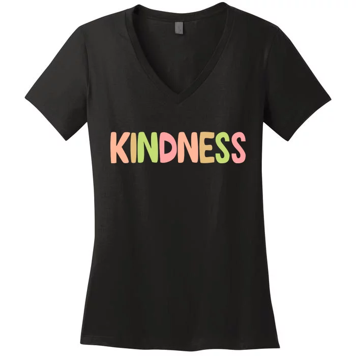 Kindness Quote Colorful Women's V-Neck T-Shirt