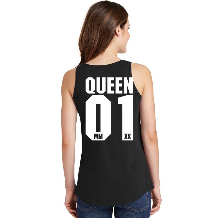 King & Queen 01 Family Matching Outfits Queen Mom Back Print Ladies Essential Tank