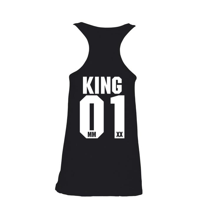 King & Queen 01 Family Matching Outfits King Dad Front & Back Ladies Essential Flowy Tank