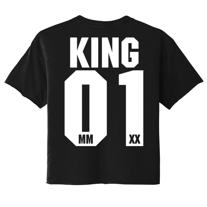 King & Queen 01 Family Matching Outfits King Dad Front & Back Women's Crop Top Tee