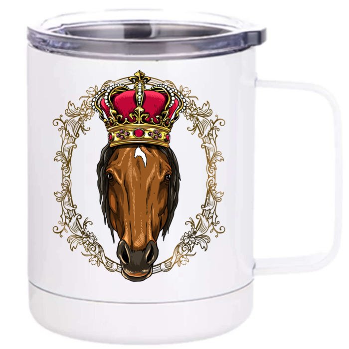 King / Queen Horse Princess Cow Cow Horse Lover Great Gift Front & Back 12oz Stainless Steel Tumbler Cup