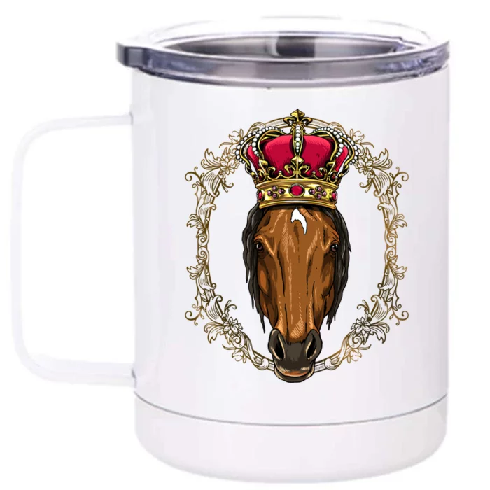 King / Queen Horse Princess Cow Cow Horse Lover Great Gift Front & Back 12oz Stainless Steel Tumbler Cup