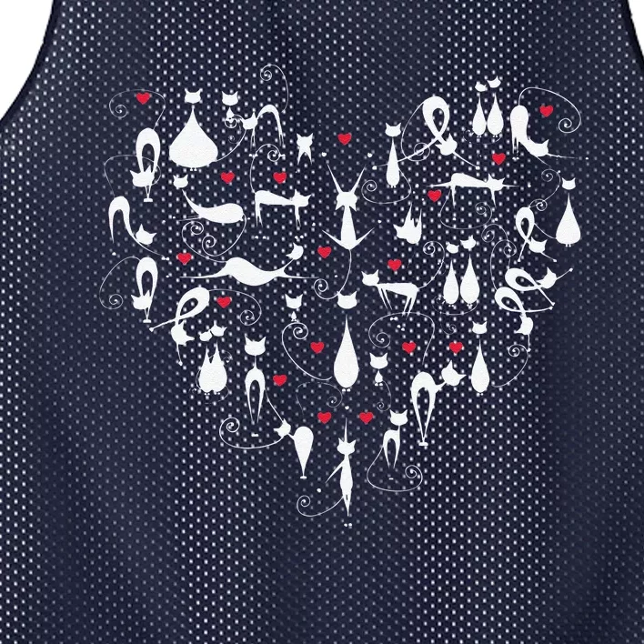 Kitty Quote Happy Meowentines Day Funny Valentines Day Cat Mesh Reversible Basketball Jersey Tank