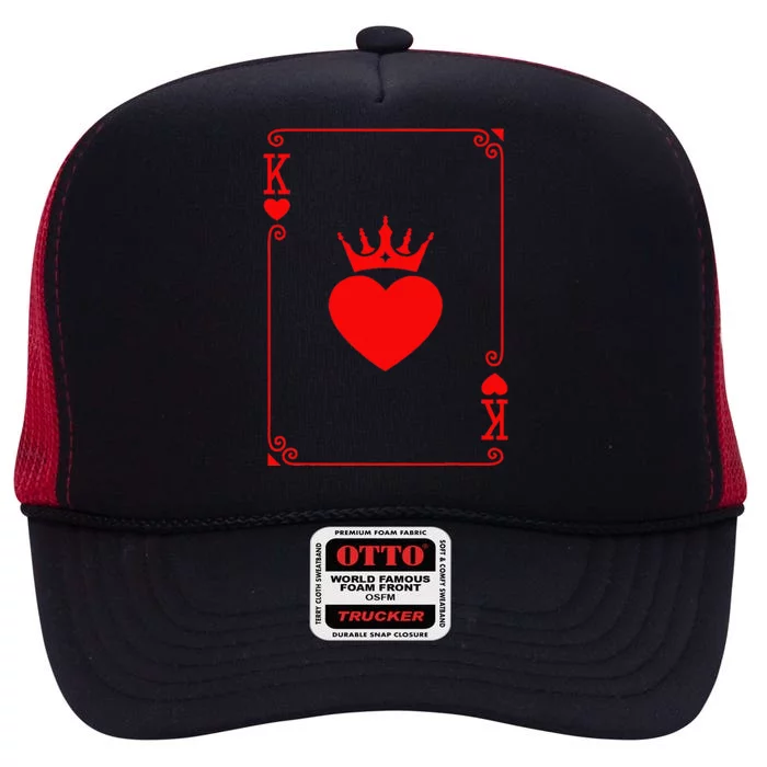 King Queen King Of Hearts Halloween Valentines Day Couple High Crown Mesh Trucker Hat