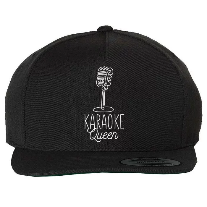 Karaoke Queen Microphone Musical Wool Snapback Cap