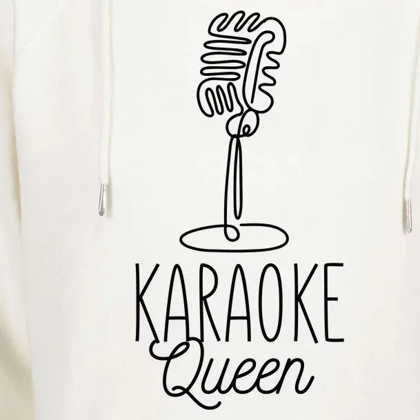 Karaoke Queen Microphone Musical Womens Funnel Neck Pullover Hood