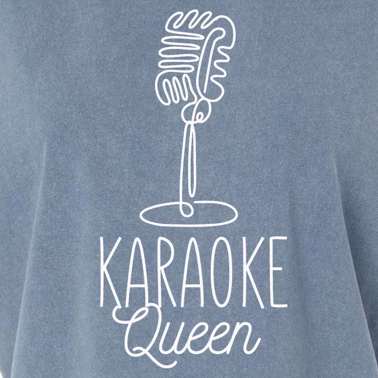 Karaoke Queen Microphone Musical Garment-Dyed Women's Muscle Tee