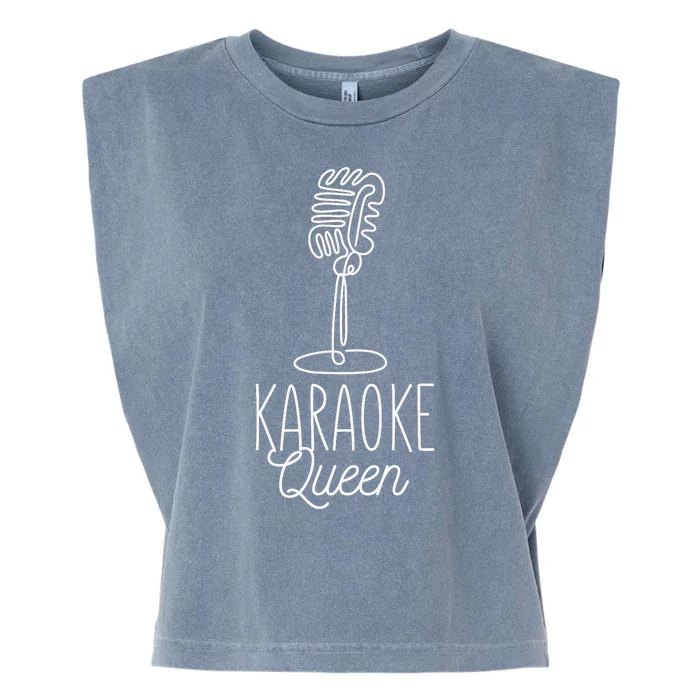 Karaoke Queen Microphone Musical Garment-Dyed Women's Muscle Tee