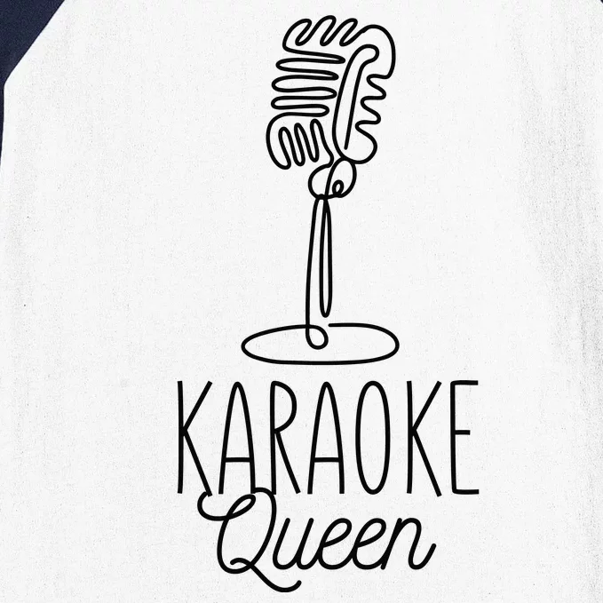 Karaoke Queen Microphone Musical Baseball Sleeve Shirt