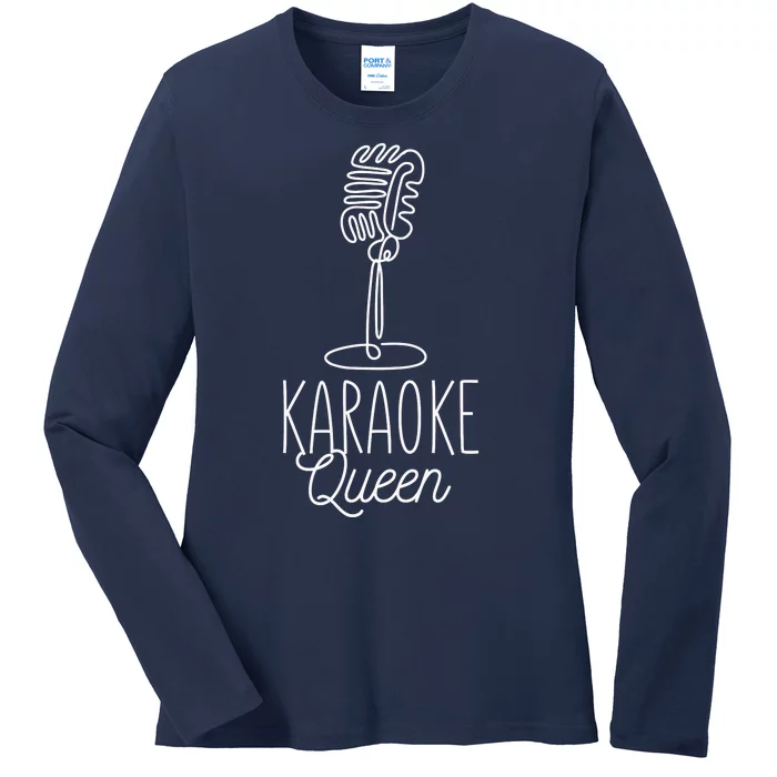 Karaoke Queen Microphone Musical Ladies Long Sleeve Shirt