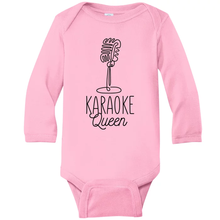 Karaoke Queen Microphone Musical Baby Long Sleeve Bodysuit