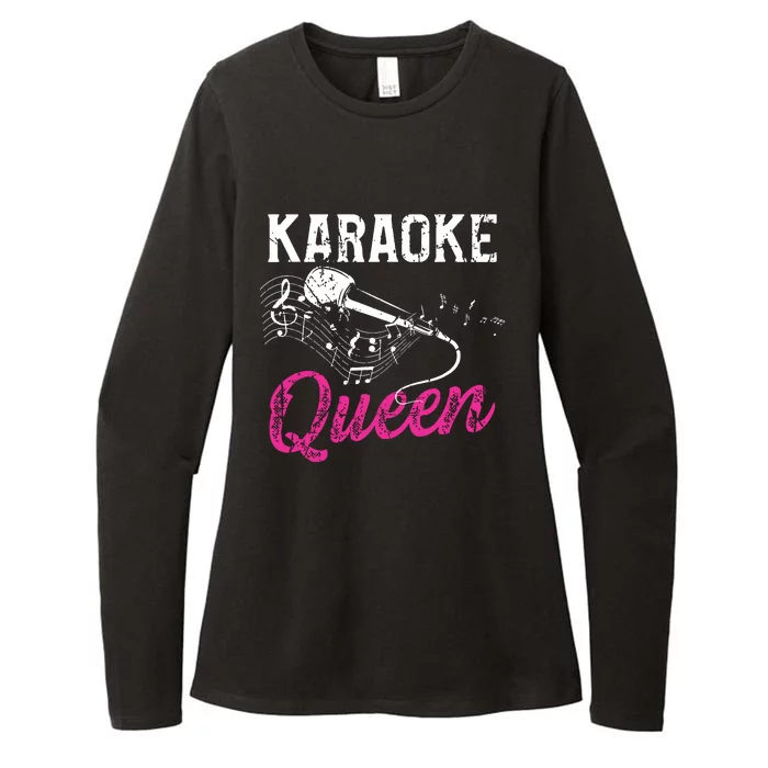 Karaoke Queen Night Funny Singer Bar Music Lover Singing Womens CVC Long Sleeve Shirt