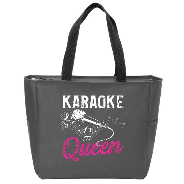 Karaoke Queen Night Funny Singer Bar Music Lover Singing Zip Tote Bag