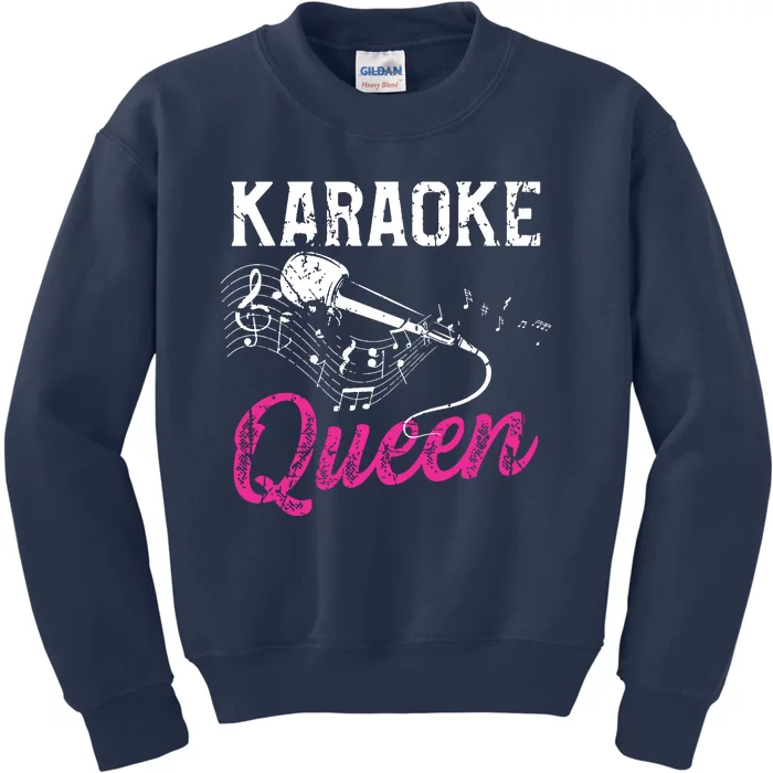 Karaoke Queen Night Funny Singer Bar Music Lover Singing Kids Sweatshirt