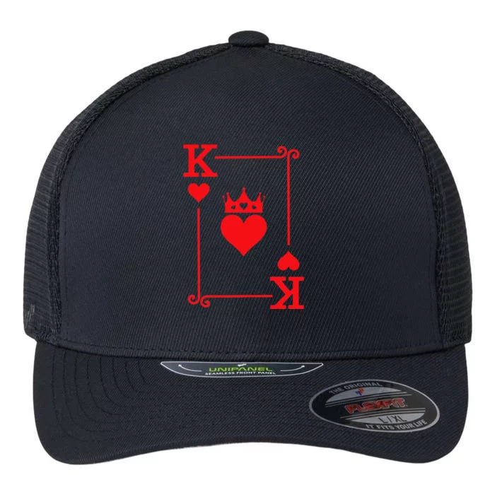 King & Queen Of Hearts Matching Couple King Of Hearts Flexfit Unipanel Trucker Cap