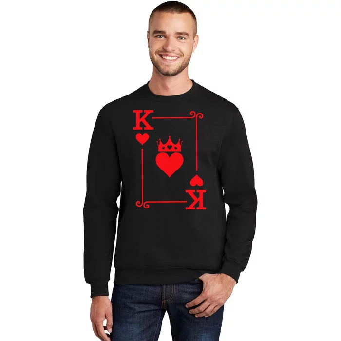 King & Queen Of Hearts Matching Couple King Of Hearts Tall Sweatshirt