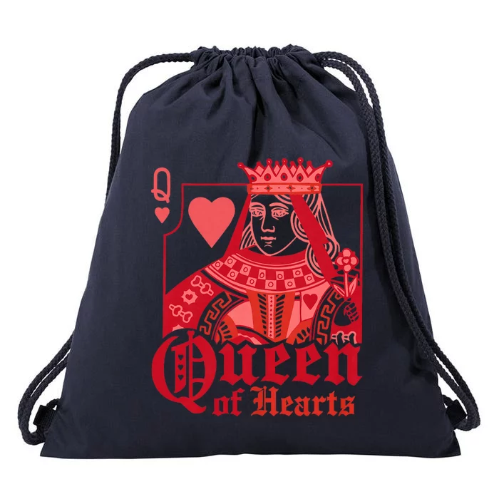 King Queen Of Hearts Playing Cards Matching Couple Halloween Drawstring Bag