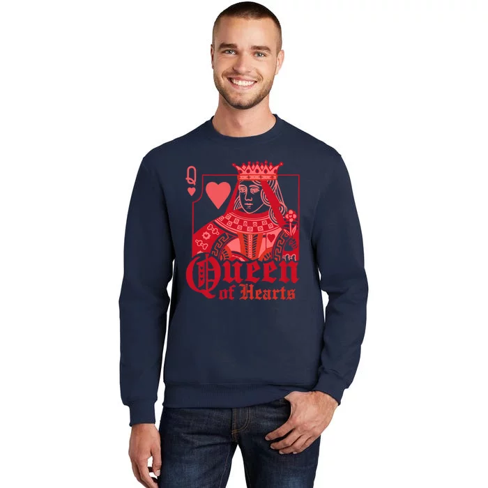 King Queen Of Hearts Playing Cards Matching Couple Halloween Tall Sweatshirt