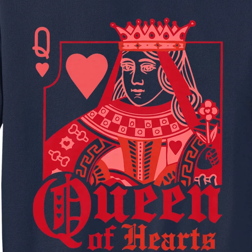 King Queen Of Hearts Playing Cards Matching Couple Halloween Tall Sweatshirt