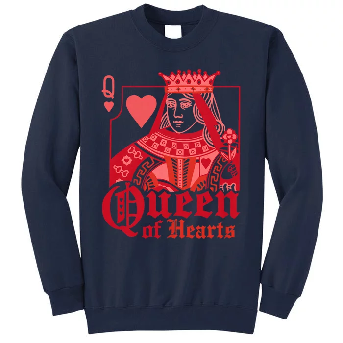 King Queen Of Hearts Playing Cards Matching Couple Halloween Tall Sweatshirt