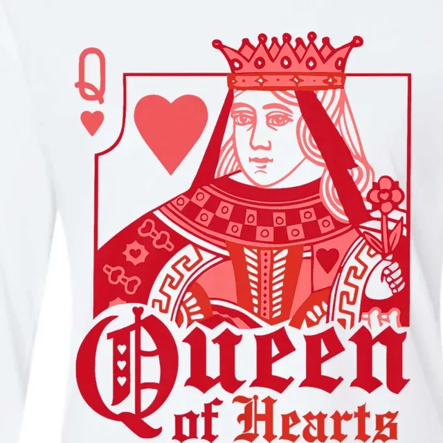 King Queen Of Hearts Playing Cards Matching Couple Halloween Womens Cotton Relaxed Long Sleeve T-Shirt