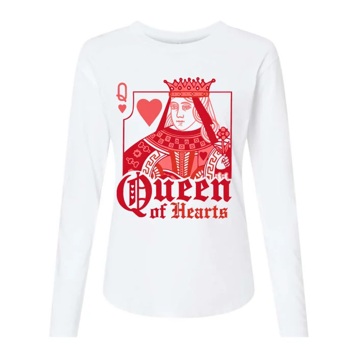 King Queen Of Hearts Playing Cards Matching Couple Halloween Womens Cotton Relaxed Long Sleeve T-Shirt