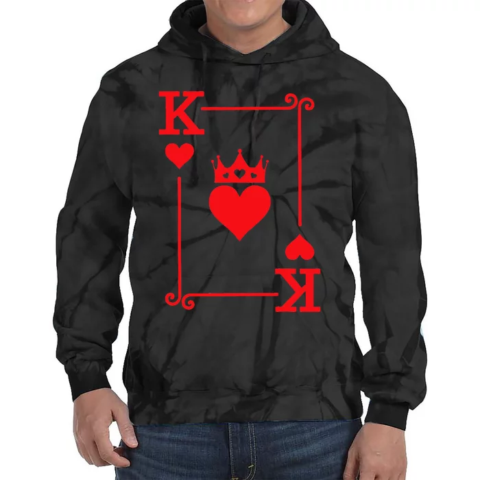 King Queen of Hearts Matching Couple King of Hearts Tie Dye Hoodie