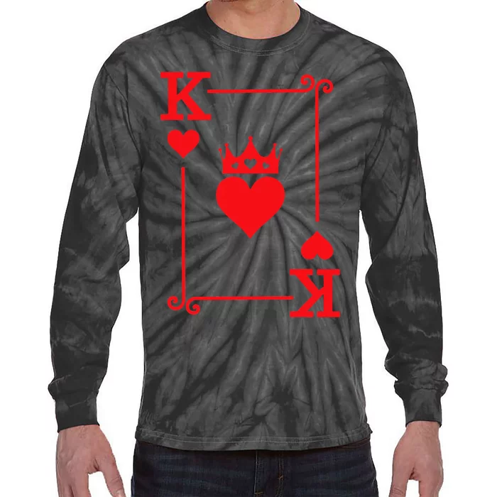 King Queen of Hearts Matching Couple King of Hearts Tie-Dye Long Sleeve Shirt